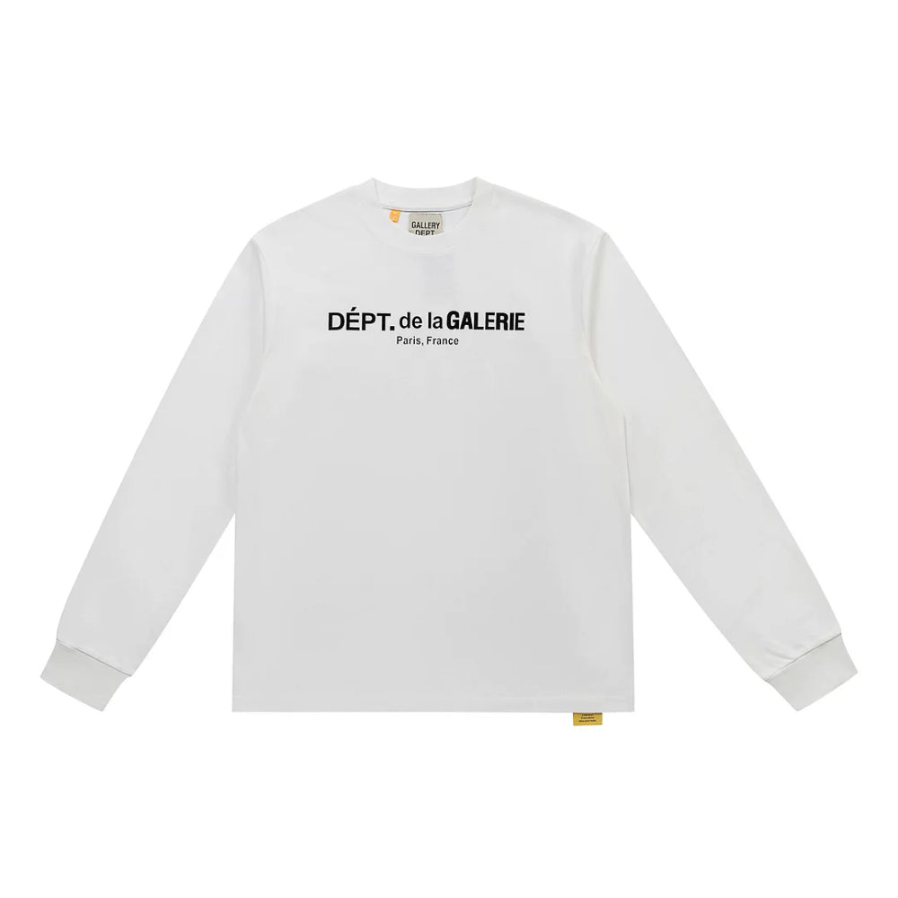 Gallery Dept. Front-Logo DÉPT. de la GALERIE Long Sleeve T-Shirt - White