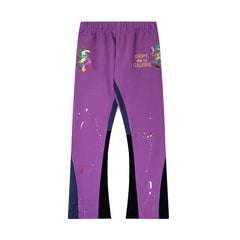 Gallery Dept. "DEPT. de la GALERIE" Paint Splatter Contrast Panel Sweatpants - Purple