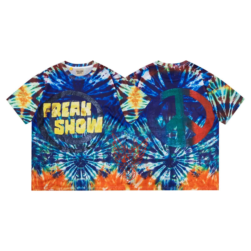 Gallery Dept. Tie-Dye Freak Show Short Sleeve T-Shirt - Blue/Multi