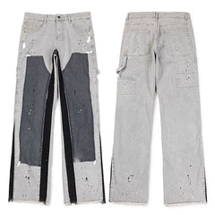 Gallery Dept. Paint Splatter & Knee Patch Vintage Black Denim Jeans