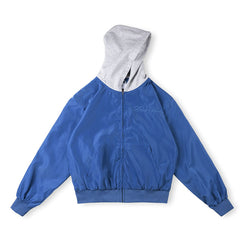 Saint Vanity Contrast Hooded Zip Jacket - Royal Blue/Grey