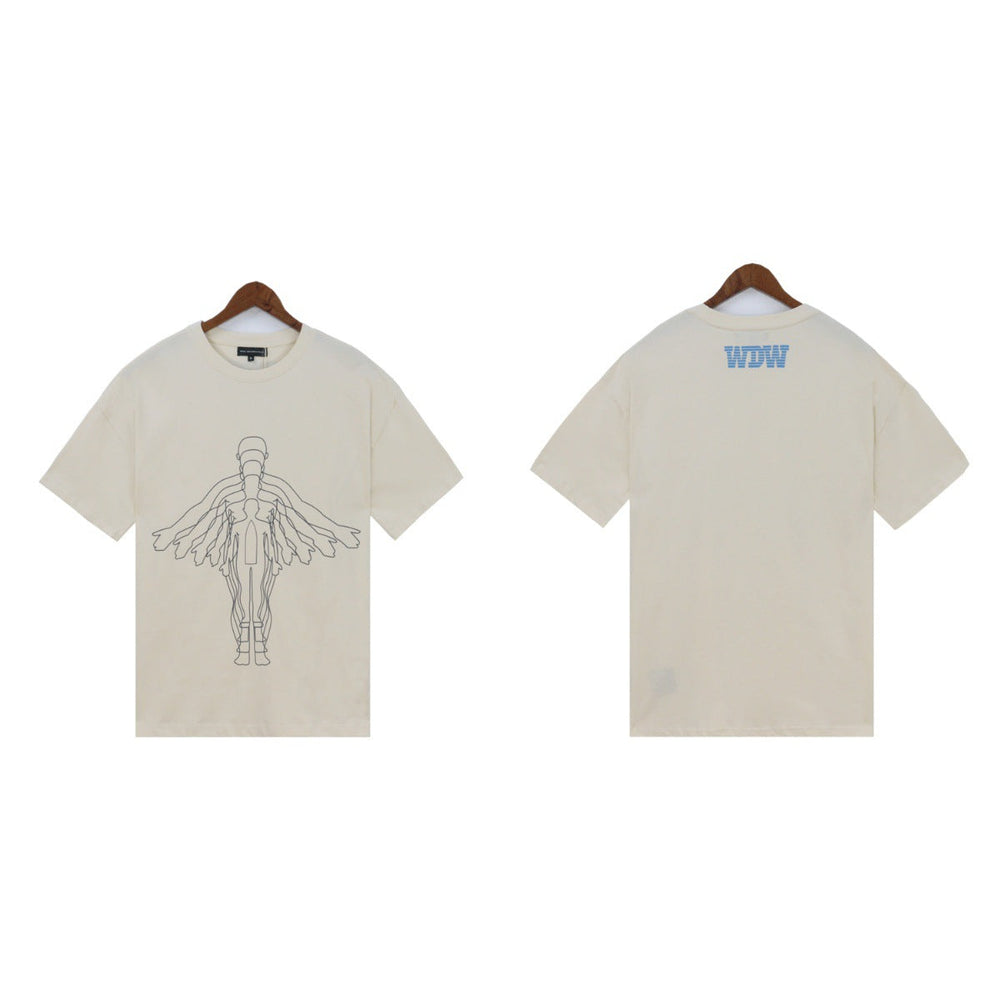 Who Decides War Winged Anatomy Graphic T-Shirt - Off-White/Black