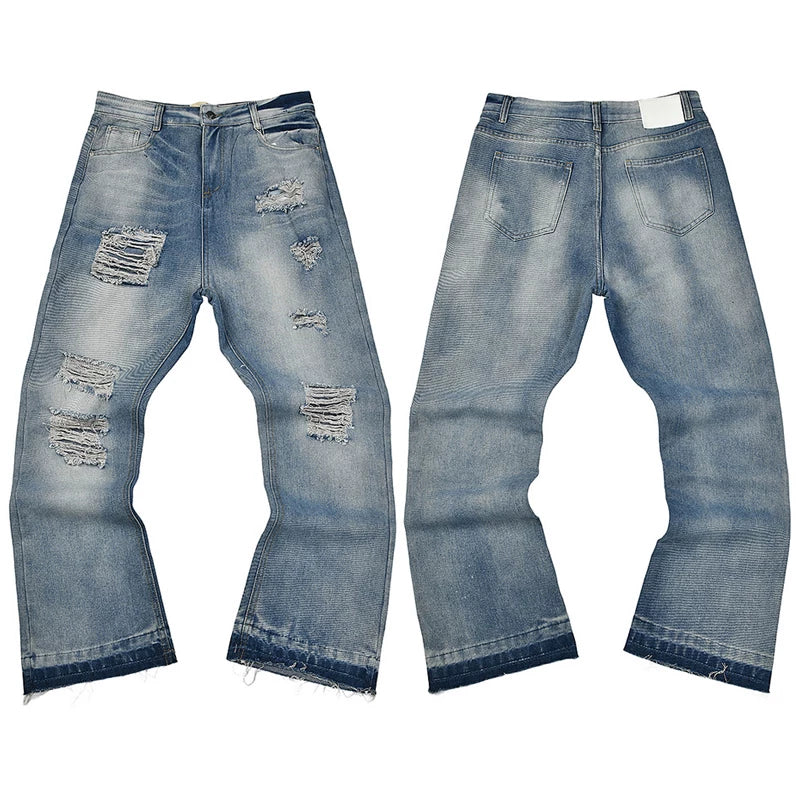 Gallery Dept. Spray Stripe Light Wash Denim Jeans