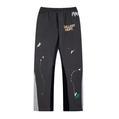 Gallery Dept. Paint Splatter Contrast Panel Sweatpants - Charcoal Black