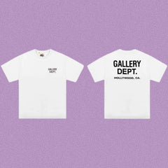 Gallery Dept. Hollywood Logo Short Sleeve T-Shirt - White/Black