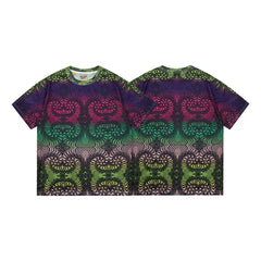 Gallery Dept. Geometric Spiral Gradient Short Sleeve T-Shirt - Green/Purple