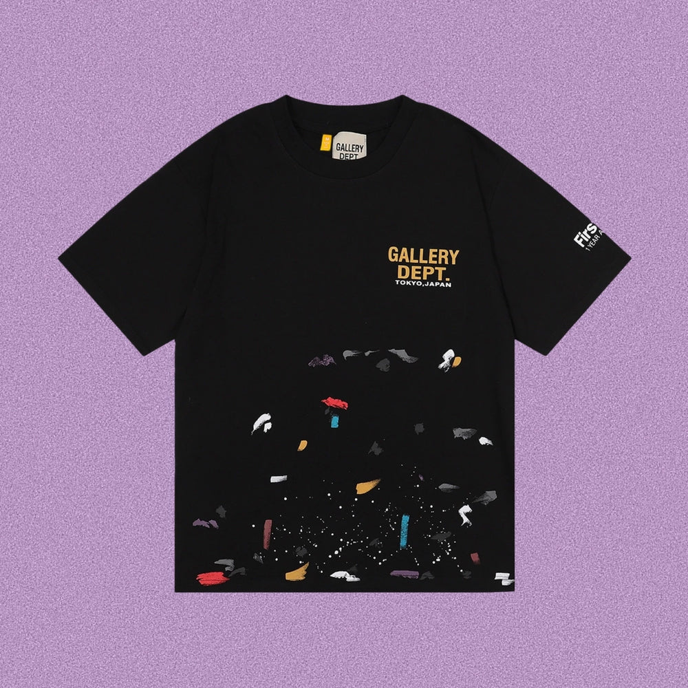 Gallery Dept. Paint Splatter Graphic Short Sleeve T-Shirt - Black