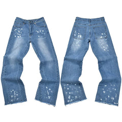 Gallery Dept. Cross Print Light Wash Denim Jeans