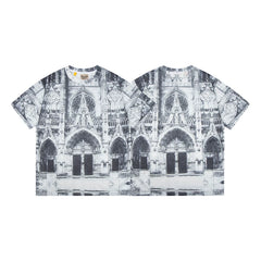 Gallery Dept. Gothic Architecture Graphic Short Sleeve T-Shirt - Black/White