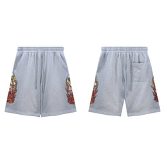 Who Decides War Flame Stained Glass Shorts - Light Grey/Silver