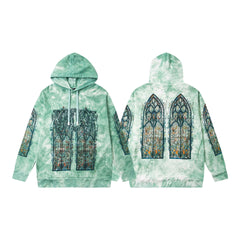 Who Decides War Mint Green Stained Glass Hoodie - Mint Green/Multi