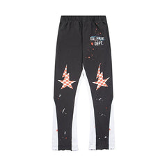Gallery Dept. Paint Splatter Checkerboard Star Flare Sweatpants - Black/White