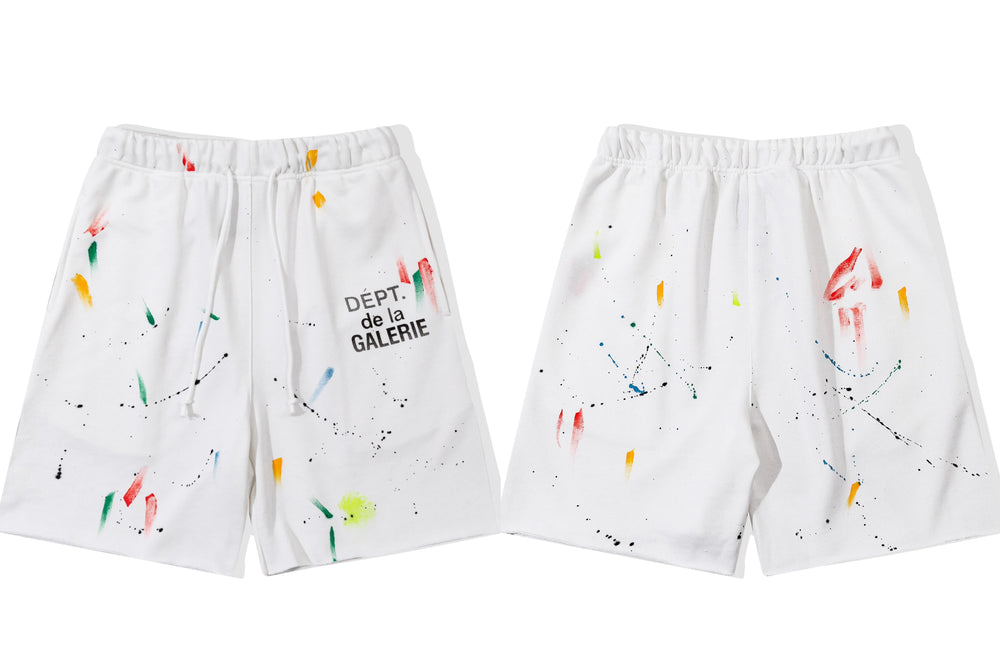 Gallery Dept. Paint Splatter French Terry Shorts - White