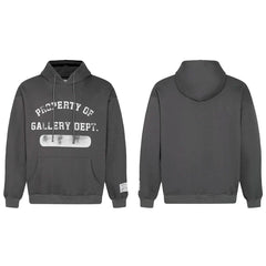 Gallery Dept. Charcoal Hoodie – “PROPERTY OF” Distressed Print