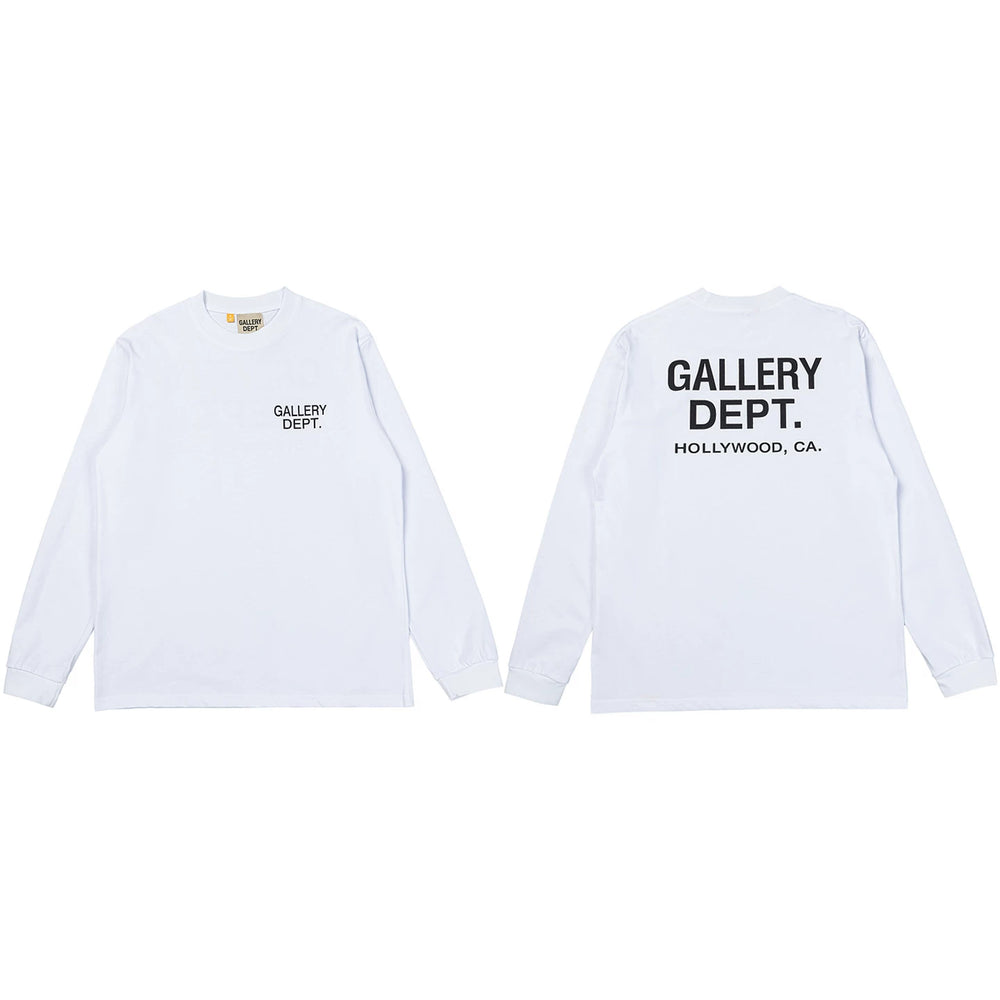 Gallery Dept. Hollywood Logo Long Sleeve T-Shirt - White