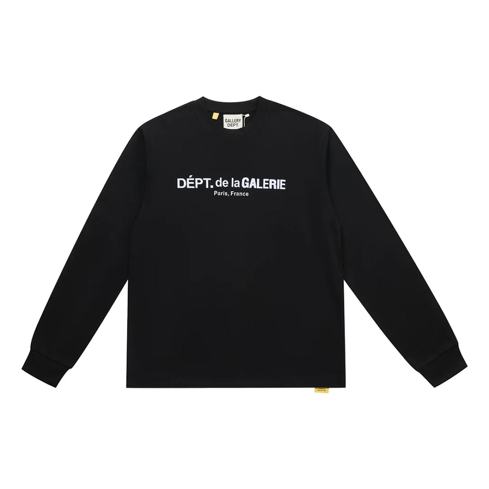 Gallery Dept. Front-Logo DÉPT. de la GALERIE Long Sleeve T-Shirt - Black