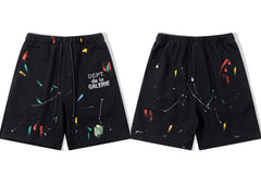 Gallery Dept. Paint Splatter French Terry Shorts - Black