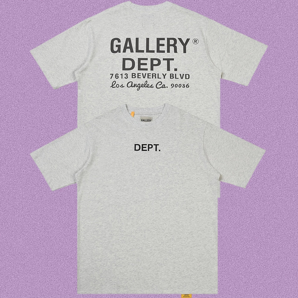 Gallery Dept. Beverly Blvd Address Short Sleeve T-Shirt - Light Grey