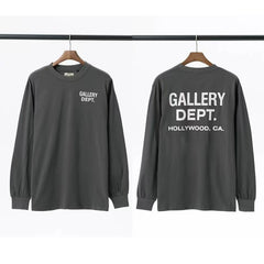 Gallery Dept. Hollywood Logo Long Sleeve T-Shirt - Charcoal Grey