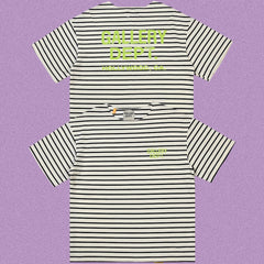 Gallery Dept. Striped Hollywood Logo Short Sleeve T-Shirt - Grey/White