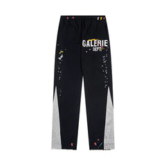Gallery Dept. "GALERIE DEPT." Logo Paint Splatter Contrast Panel Sweatpants - Black