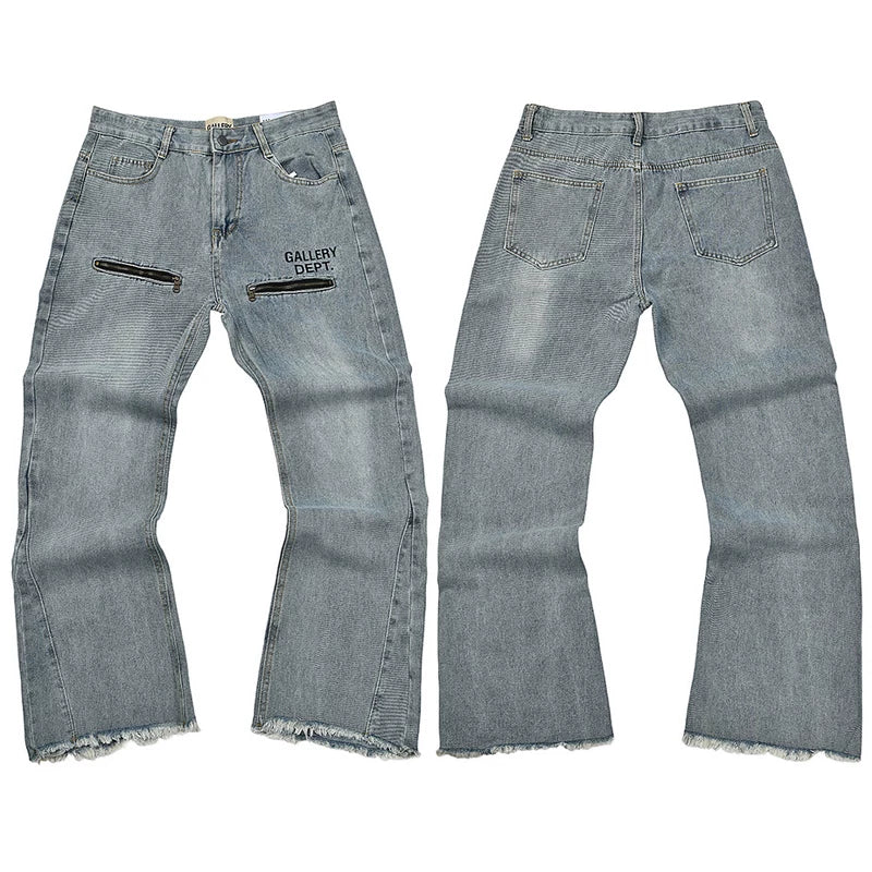 Gallery Dept. Zipper Pocket Accent Light Wash Denim Jeans