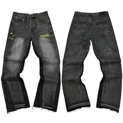 Gallery Dept. DEPT. Logo Contrast Side Panel Washed Black Denim Jeans