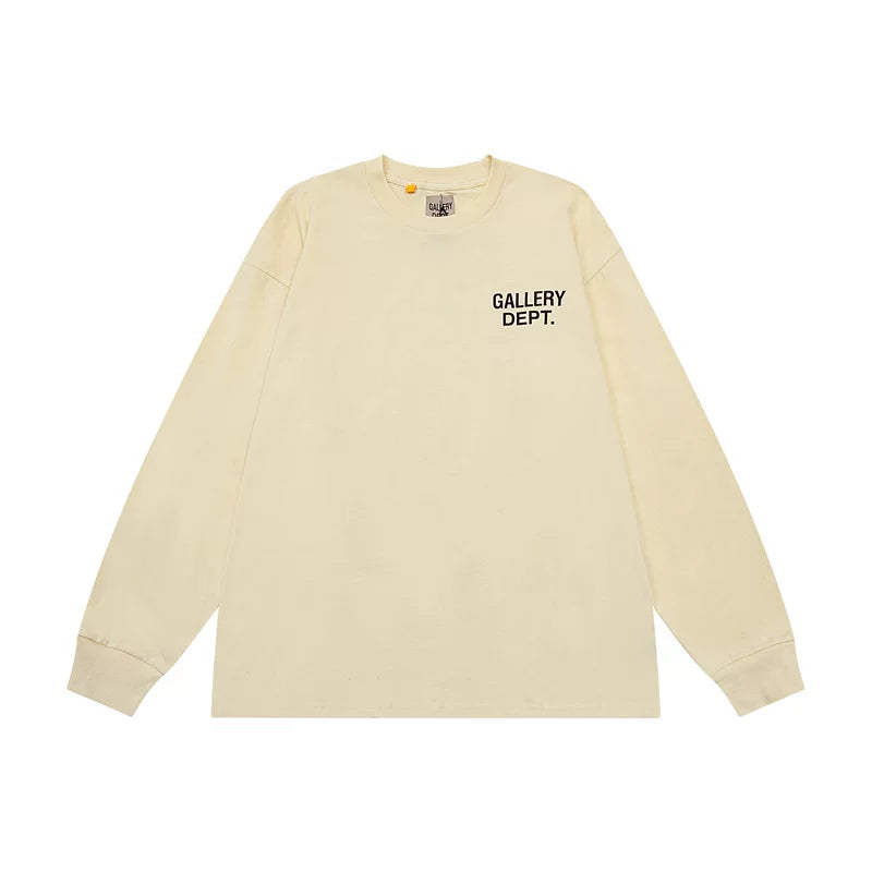 Gallery Dept. Minimalist Logo Long Sleeve T-Shirt - Cream / Off-White
