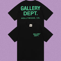 Gallery Dept. Hollywood Logo Short Sleeve T-Shirt - Black/Green