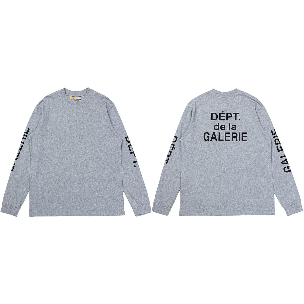 Gallery Dept. Sleeve Print DÉPT. de la GALERIE Long Sleeve T-Shirt - Light Grey