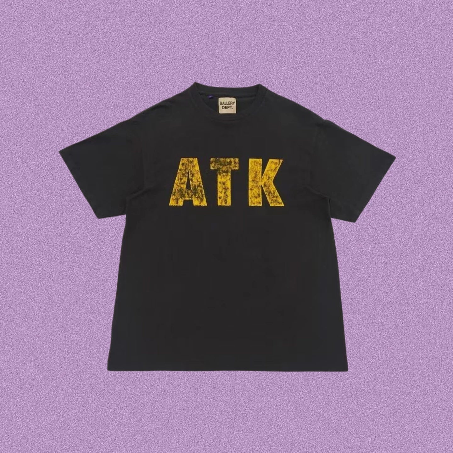 Gallery Dept. Distressed ATK Short Sleeve T-Shirt - Black/Yellow