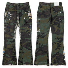 Gallery Dept. Camo Leopard Patchwork Paint Splatter Cargo Pants
