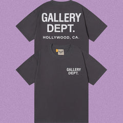 Gallery Dept. Hollywood Logo Short Sleeve T-Shirt - Dark Grey/White