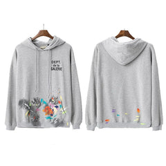 Gallery Dept Paint Splatter Grey Hoodie