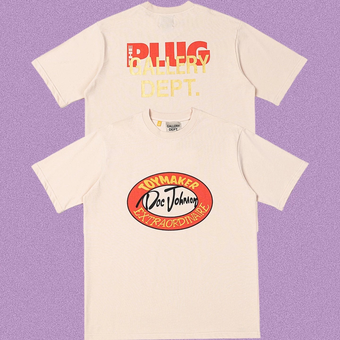 Gallery Dept. Toymaker Doc Johnson Oval Stamp Short Sleeve T-Shirt - Cream