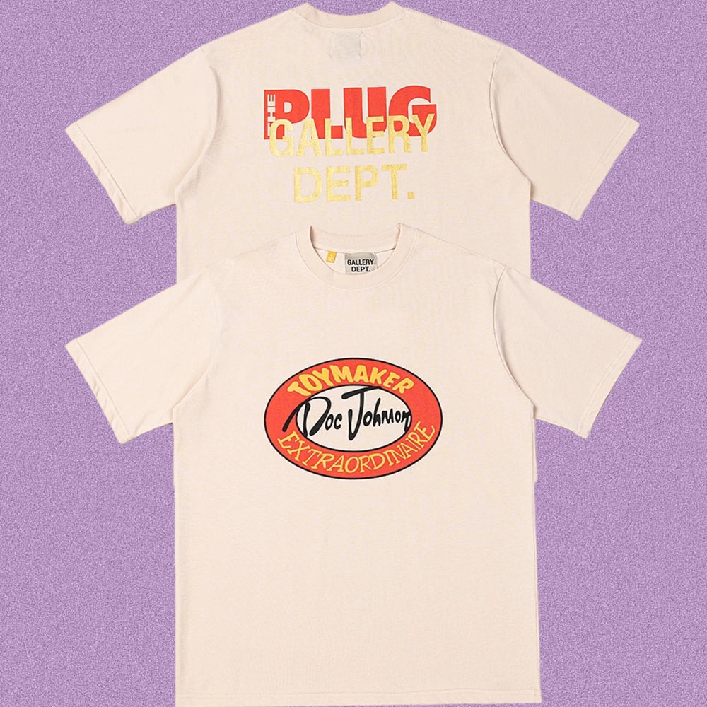 Gallery Dept. Toymaker Doc Johnson Oval Stamp Short Sleeve T-Shirt - Cream