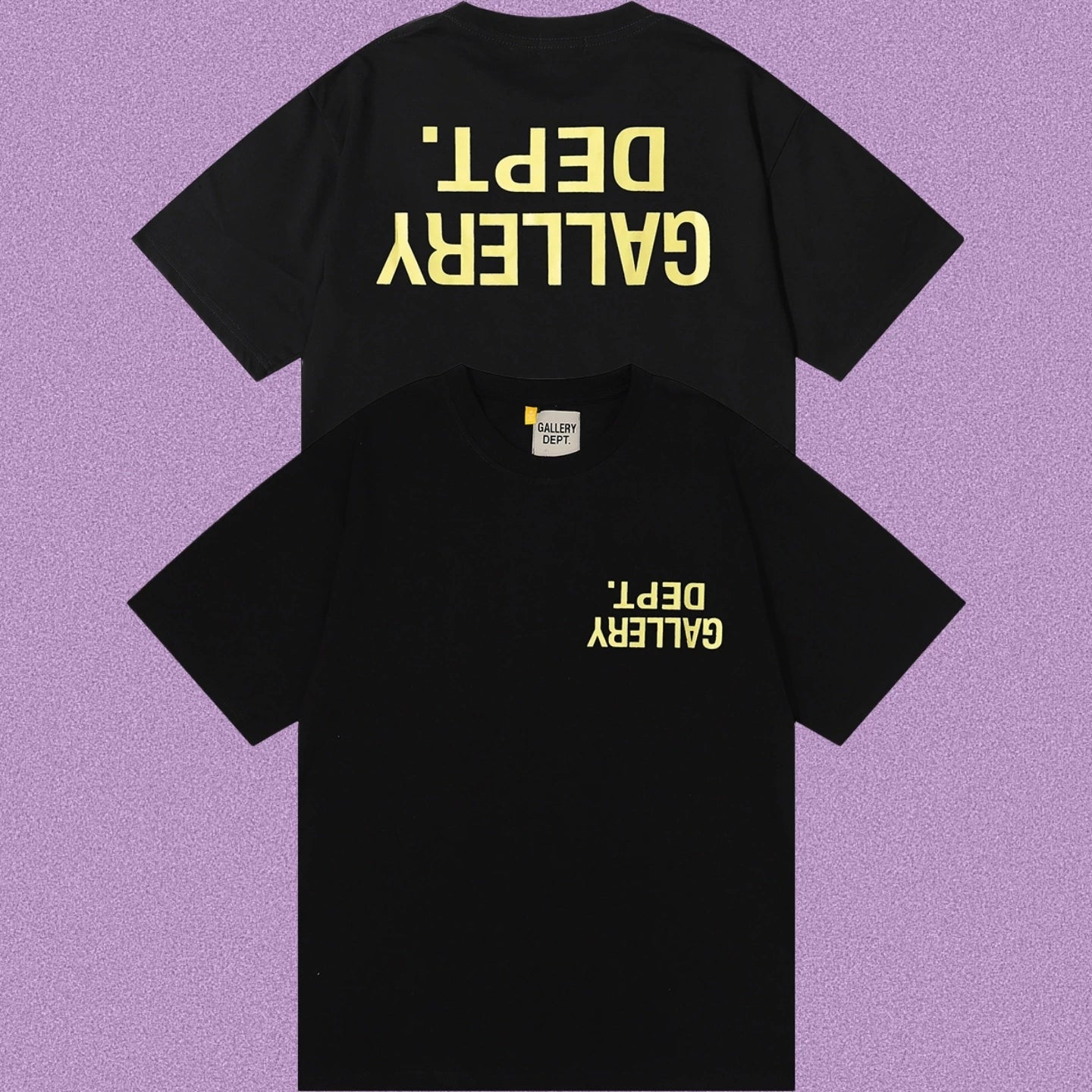 Gallery Dept. Inverted Logo Short Sleeve T-Shirt - Black/Yellow