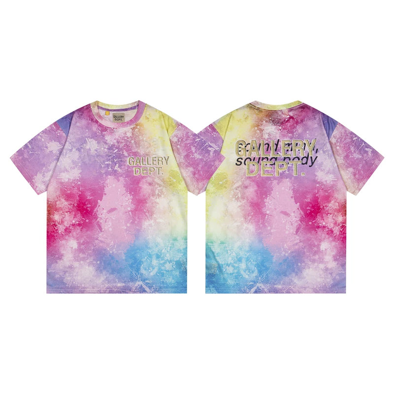 Gallery Dept. Tie-Dye Sound Mind Short Sleeve T-Shirt - Pink/Yellow/Purple