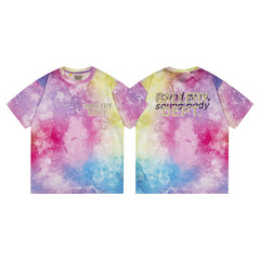 Gallery Dept. Tie-Dye Sound Mind Short Sleeve T-Shirt - Pink/Yellow/Purple