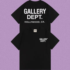 Gallery Dept. Hollywood Logo Short Sleeve T-Shirt - Black/White