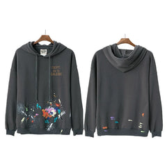 Gallery Dept Paint Splatter Charcoal Hoodie
