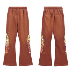 Who Decides War Flame Stained Glass Sweatpants - Brown/Copper Wash
