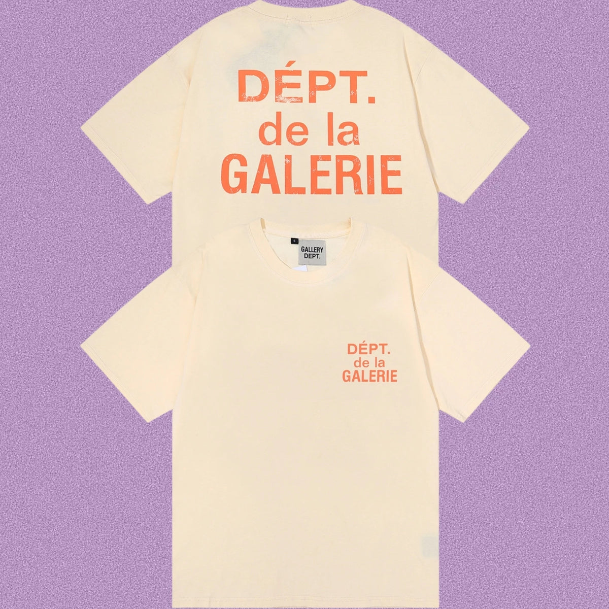 Gallery Dept. DÉPT. de la GALERIE Short Sleeve T-Shirt - Cream/Orange