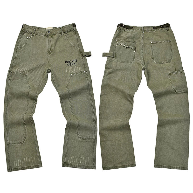 Gallery Dept. Logo Utility Cargo Pants in Vintage Olive Green