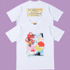 Gallery Dept. Abstract Art Collage Short Sleeve T-Shirt - White