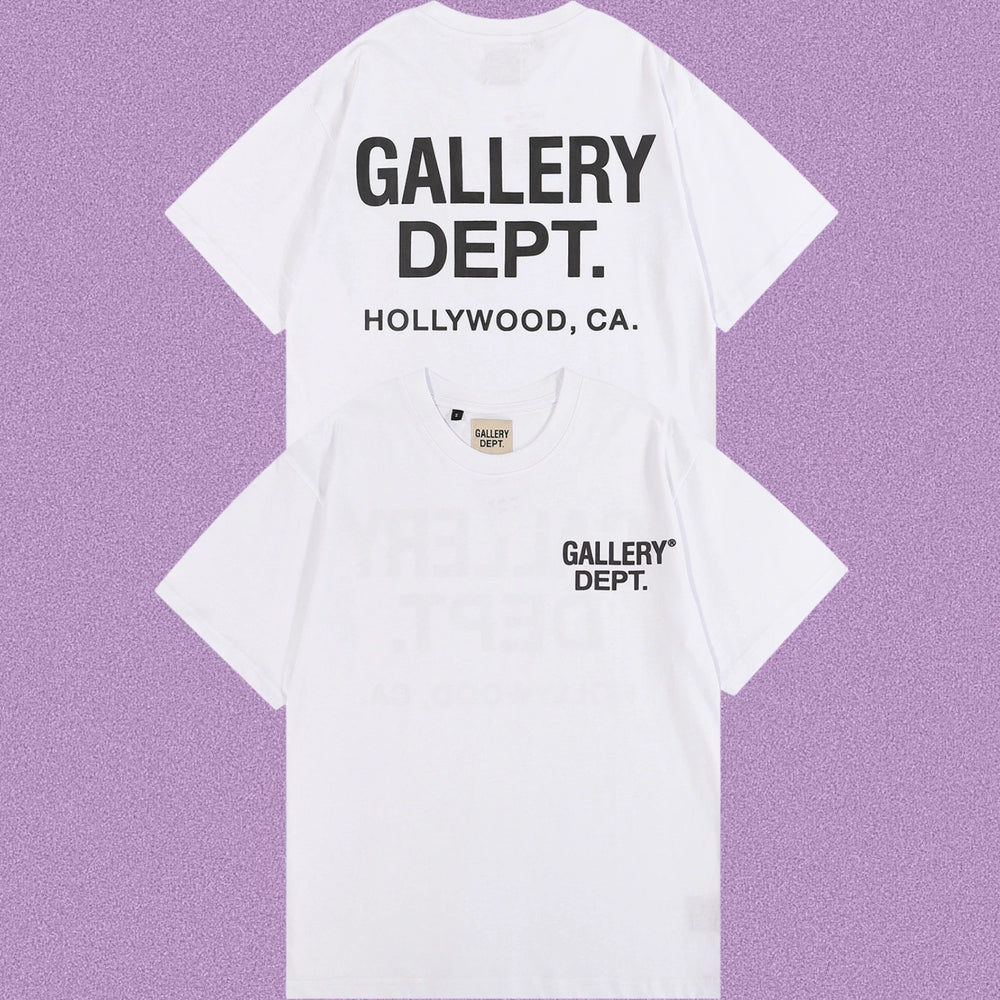 Gallery Dept. Hollywood Logo Short Sleeve T-Shirt - White/Black