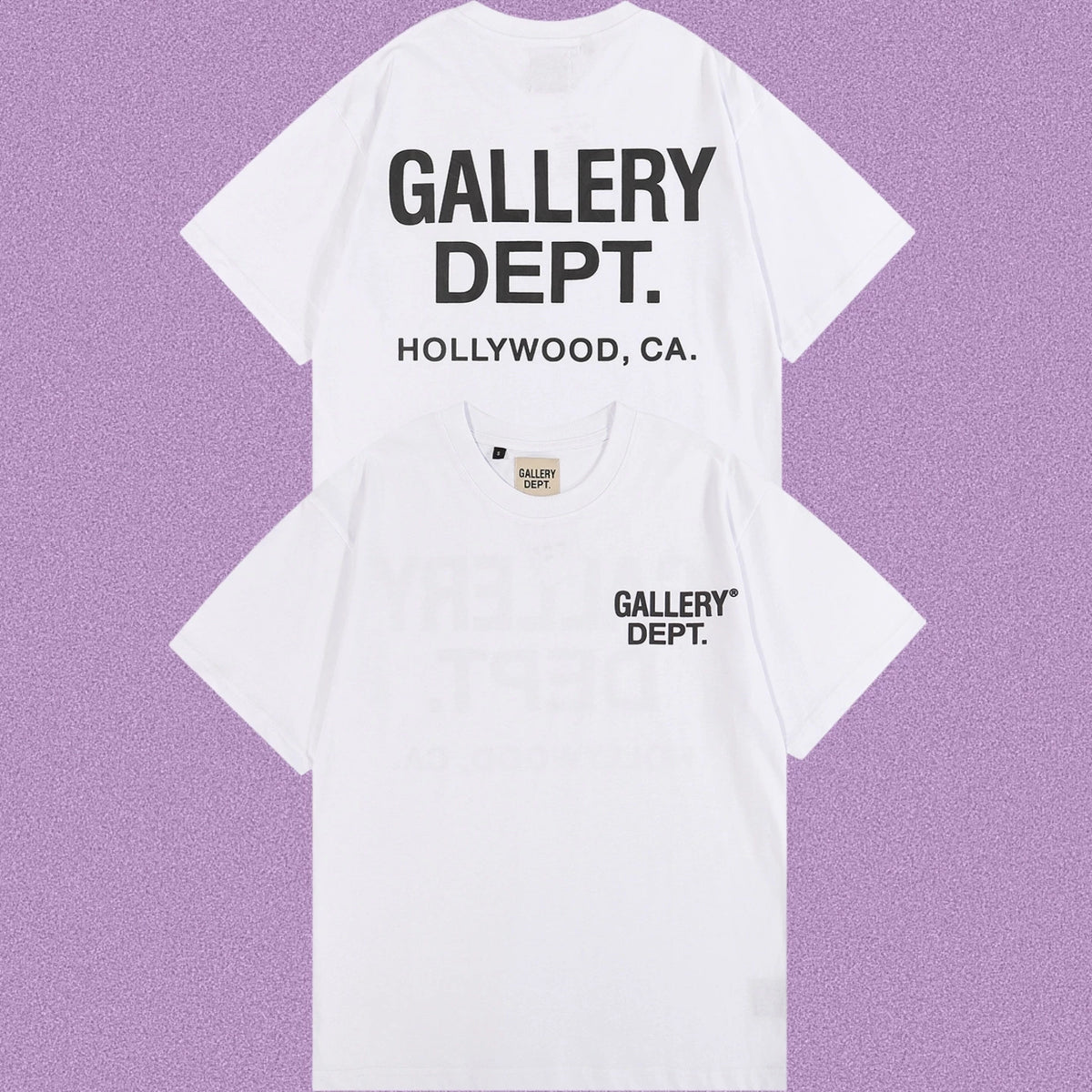 Gallery Dept. Hollywood Logo Short Sleeve T-Shirt - White/Black