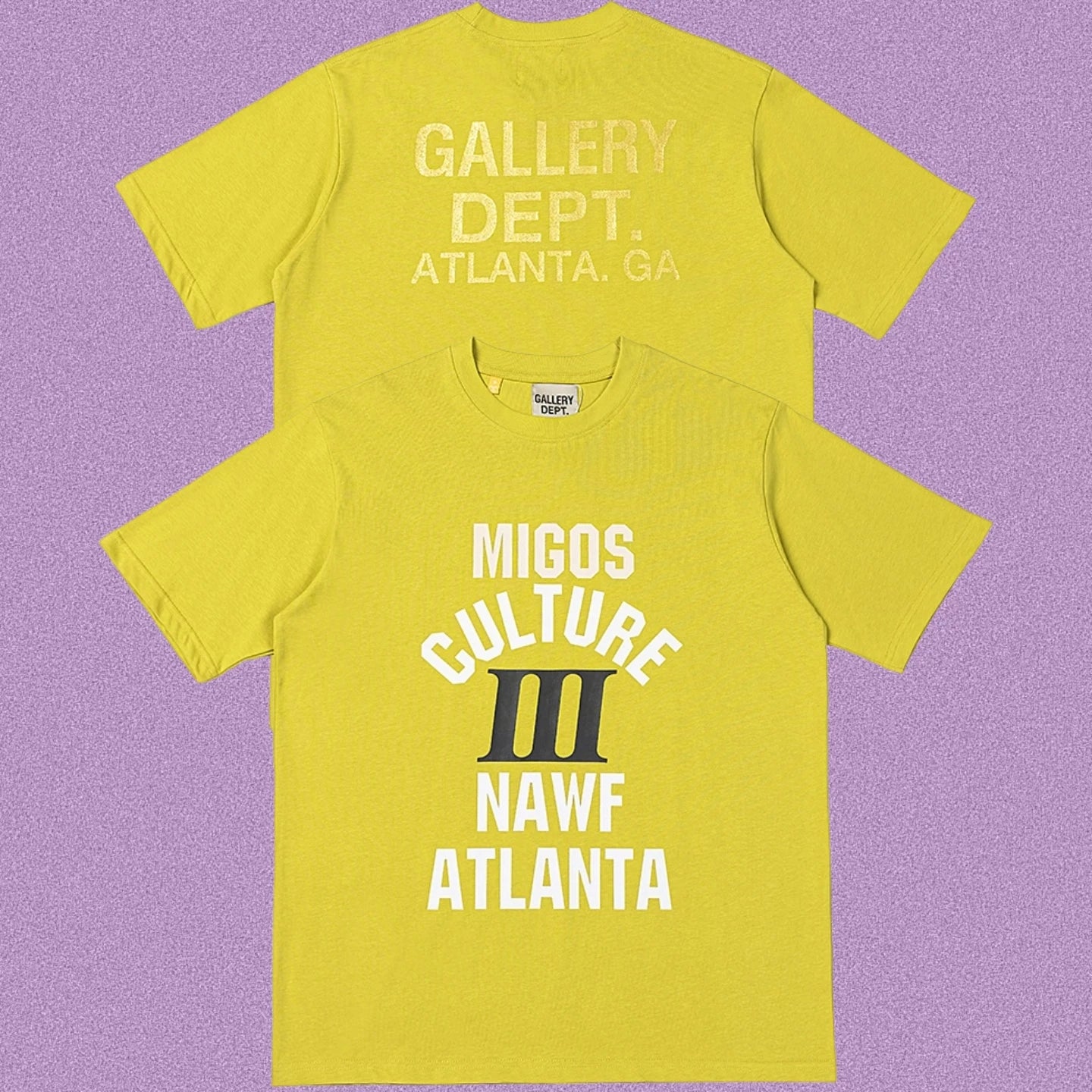 Gallery Dept. x Migos Culture III Short Sleeve T-Shirt - Yellow-Green