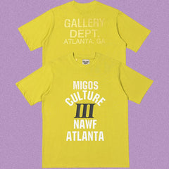 Gallery Dept. x Migos Culture III Short Sleeve T-Shirt - Yellow-Green