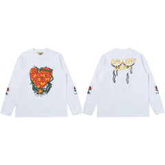Gallery Dept. Puzzle Heart & Rose Graphic Long Sleeve T-Shirt - White